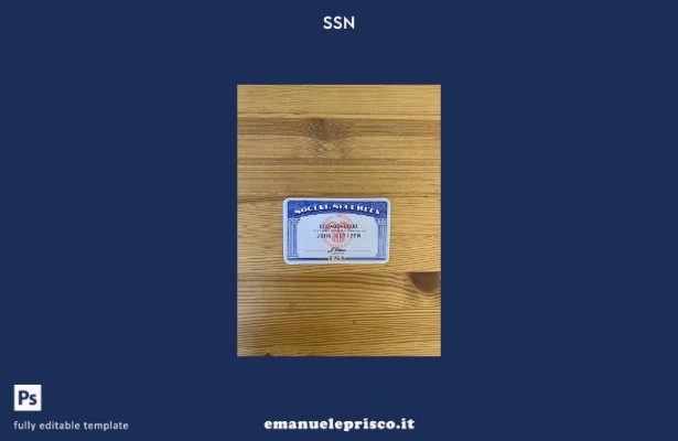 modello FRONTALE con sfondo tavolo in legno chiaro photolook USA SSN stile verif